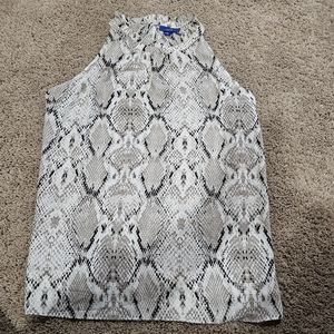 Snakeskin sleeveless top with yellow side detail